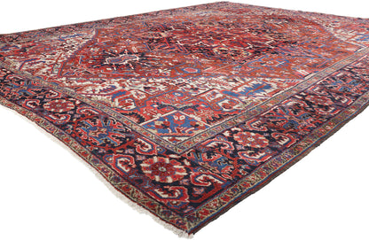 11 x 15 Vintage Persian Heriz Rug 78842