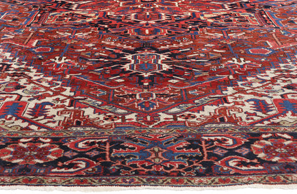 11 x 15 Vintage Persian Heriz Rug 78842