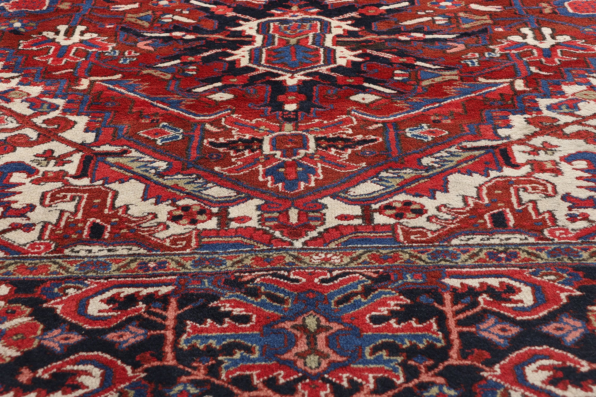 11 x 15 Vintage Persian Heriz Rug 78842
