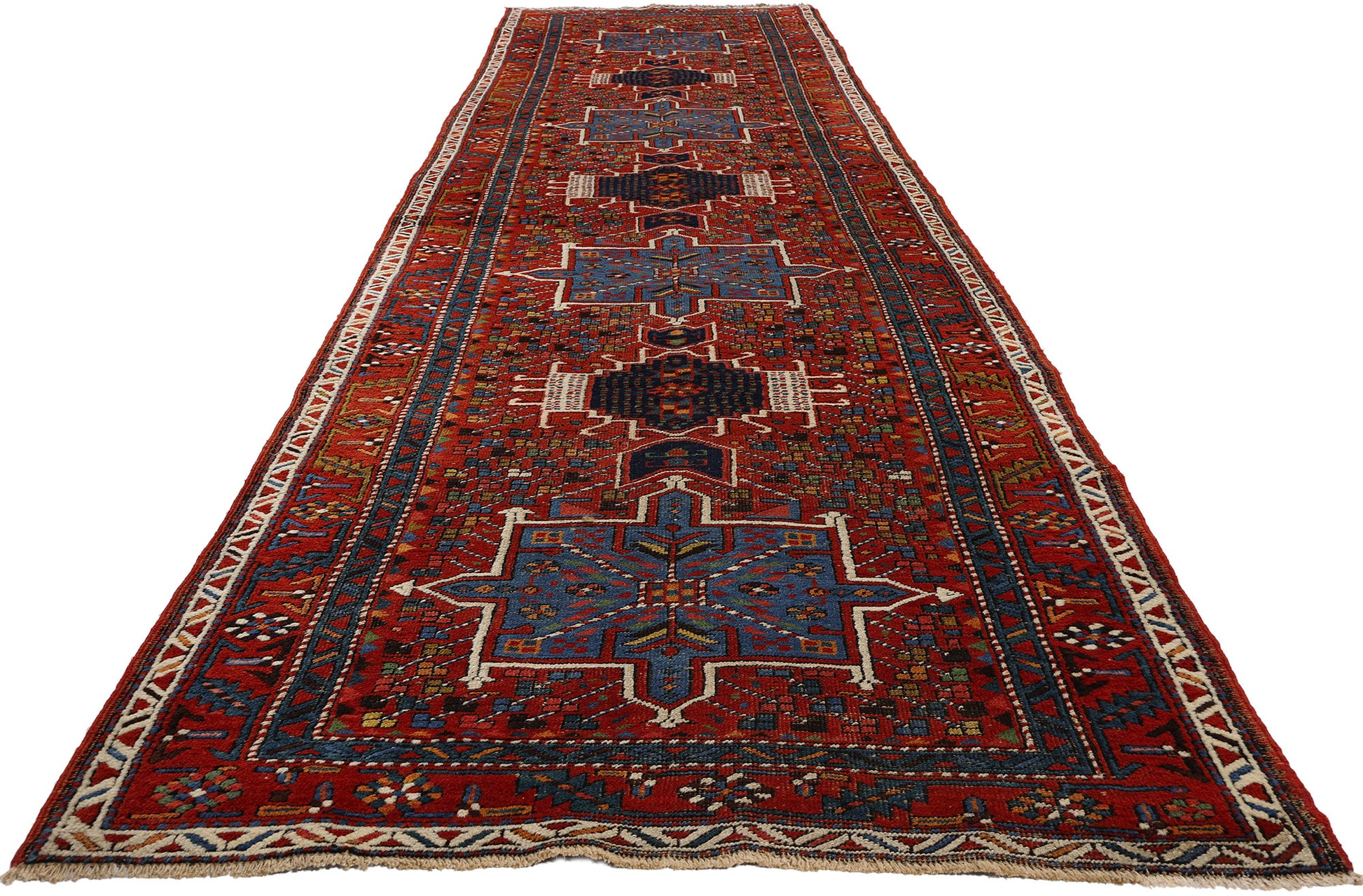 3 x 14 Vintage Persian Karaja Heriz Rug 53873