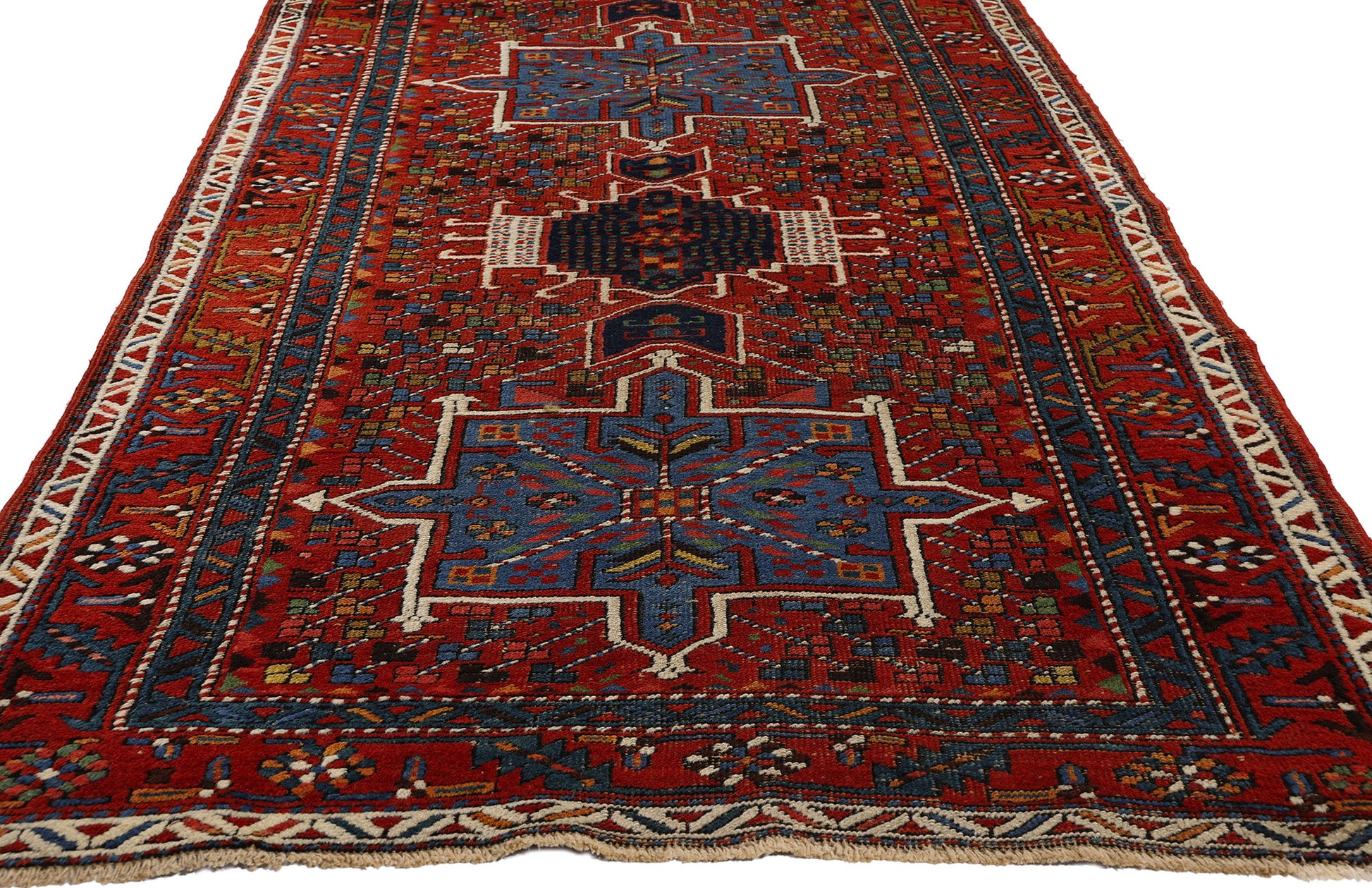 3 x 14 Vintage Persian Karaja Heriz Rug 53873
