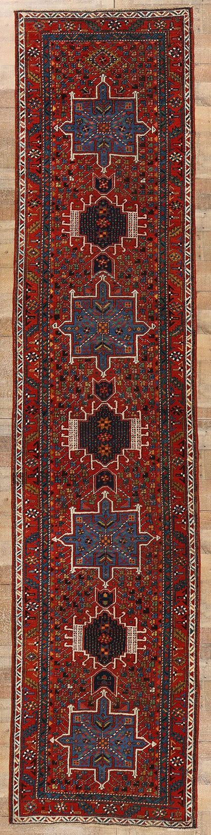 3 x 14 Vintage Persian Karaja Heriz Rug 53873