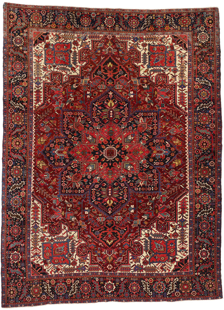 9 x 13 Vintage Persian Heriz Rug 53880