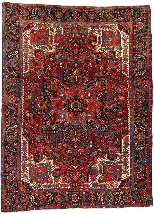 9 x 13 Vintage Persian Heriz Rug 53880