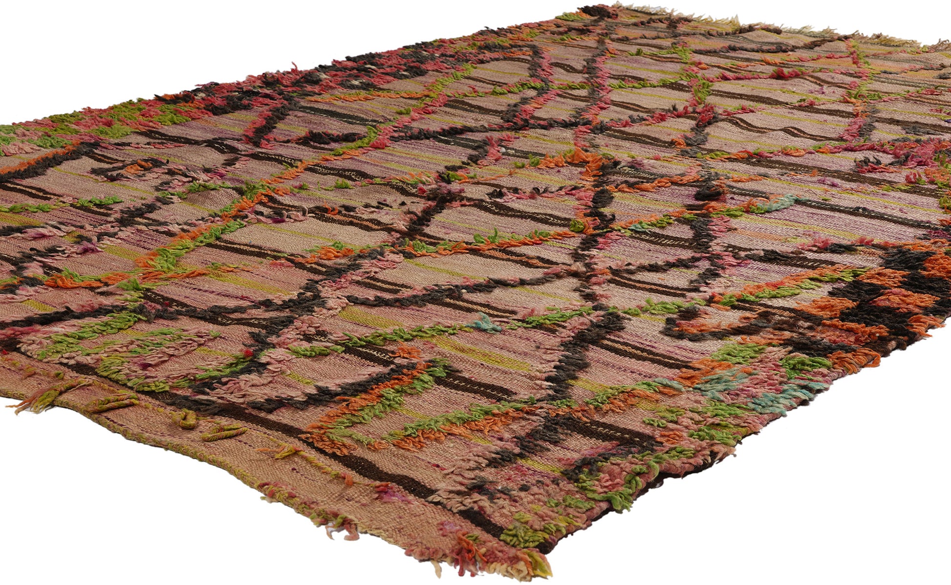 5 x 7 Vintage High-Low Taznakht Moroccan Rug 21837