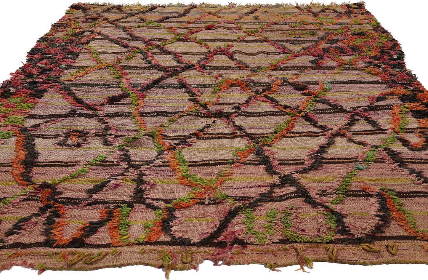 5 x 7 Vintage High-Low Taznakht Moroccan Rug 21837