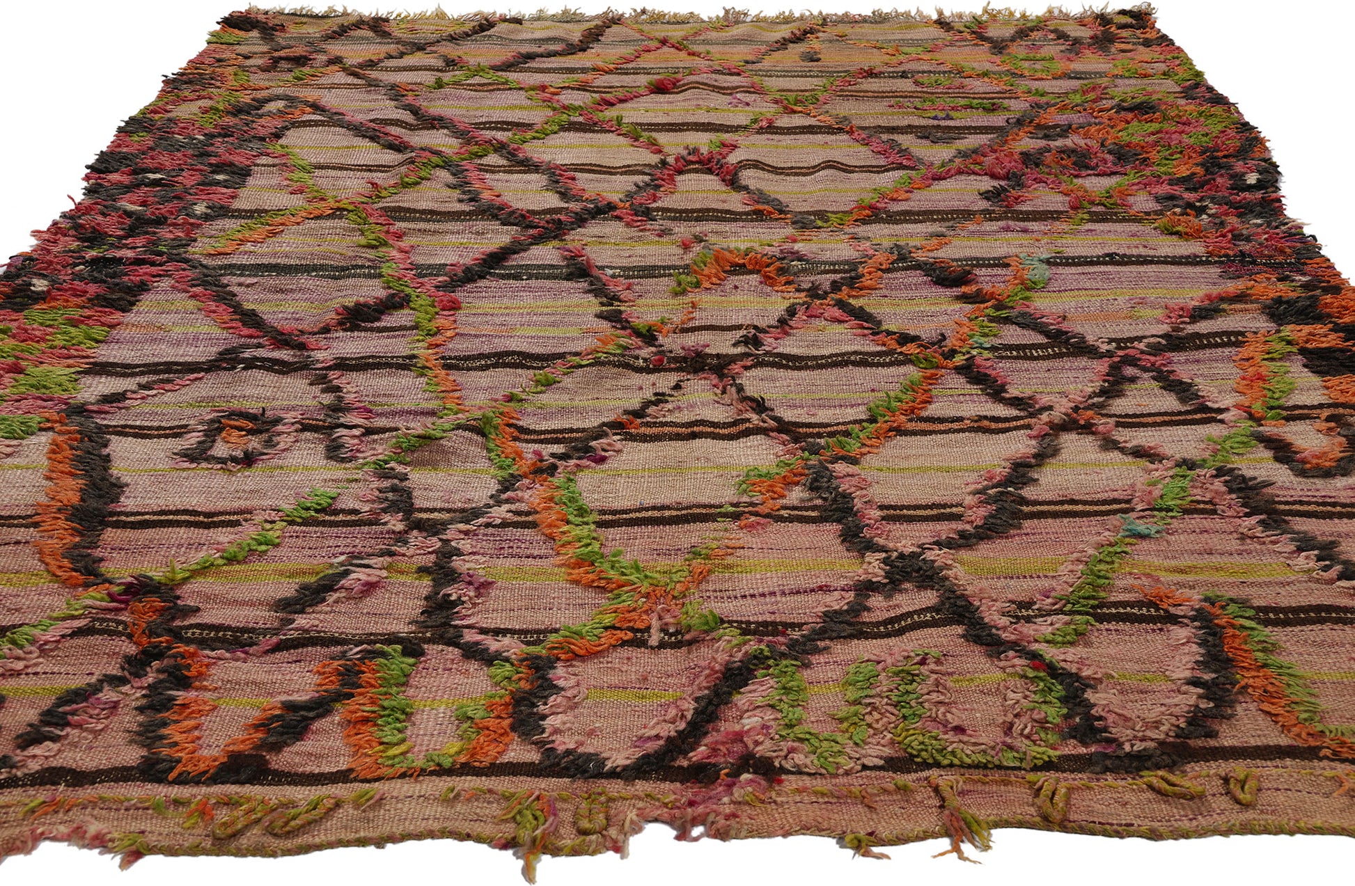 5 x 7 Vintage High-Low Taznakht Moroccan Rug 21837