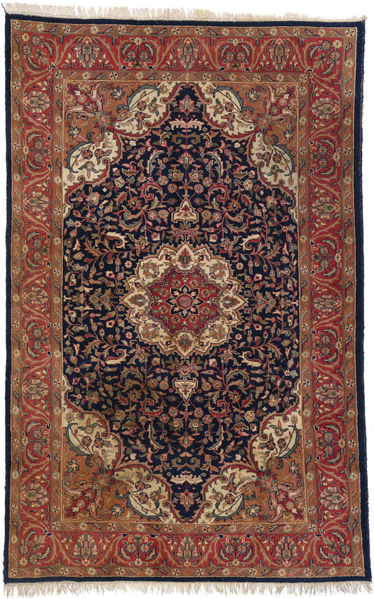 6 x 9 Vintage Indian Isfahan Rug 78690