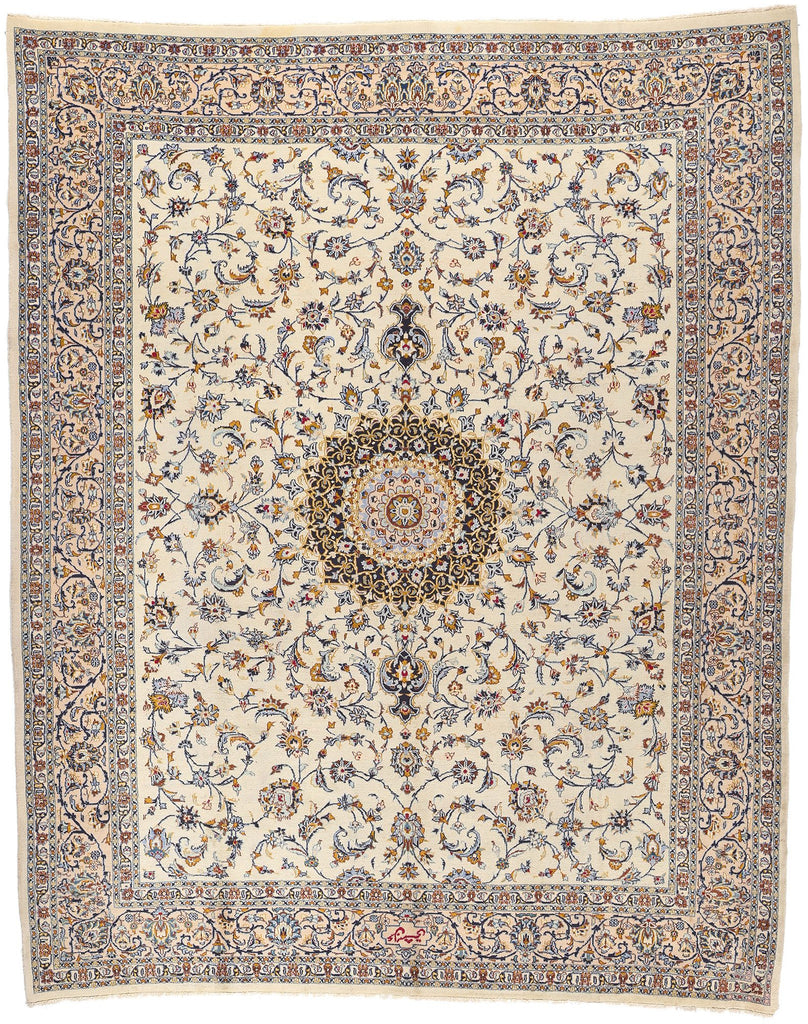 10 x 12 Vintage Persian Kashan Rug 75898