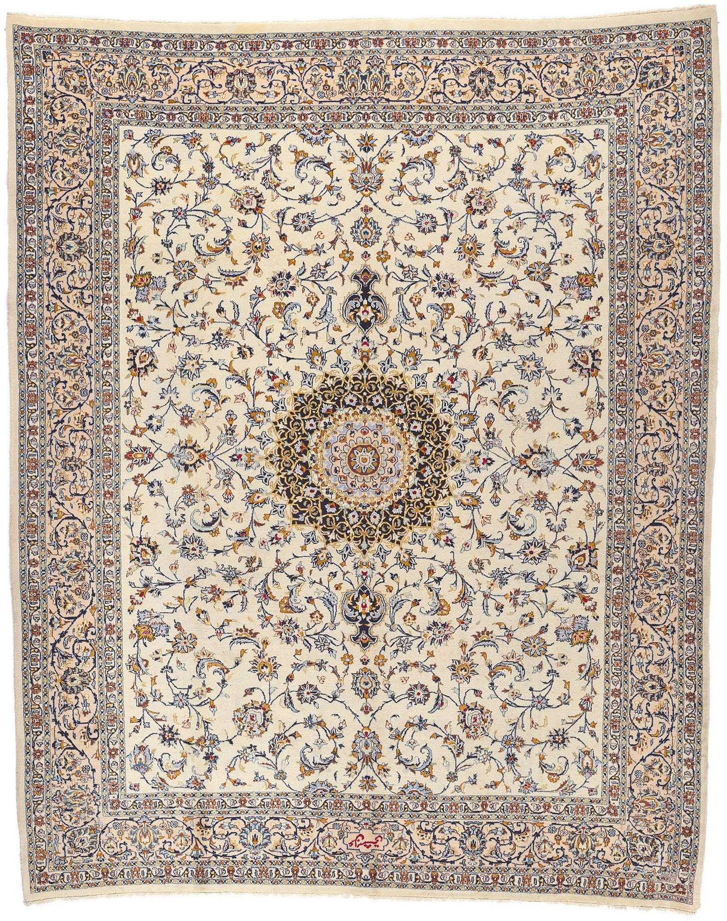 10 x 12 Vintage Persian Kashan Rug 75898