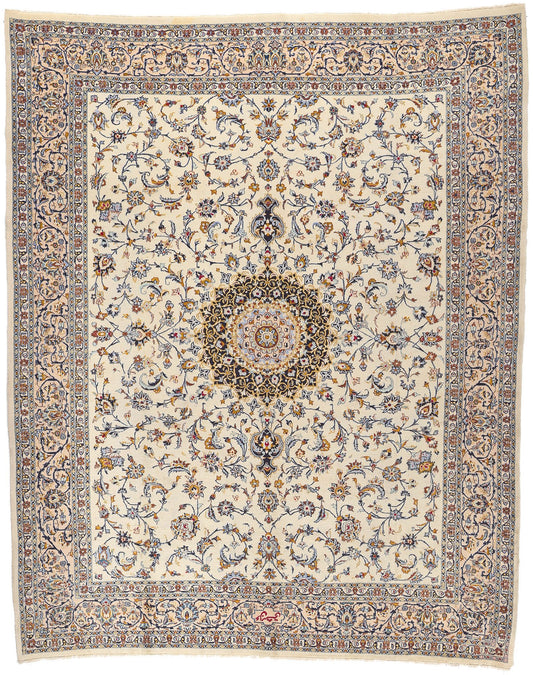10 x 12 Vintage Persian Kashan Rug 75898