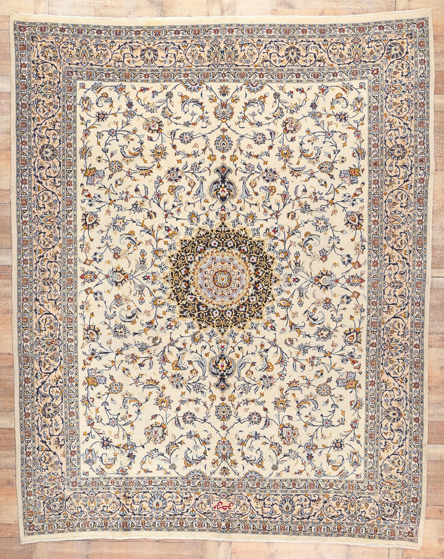 10 x 12 Vintage Persian Kashan Rug 75898