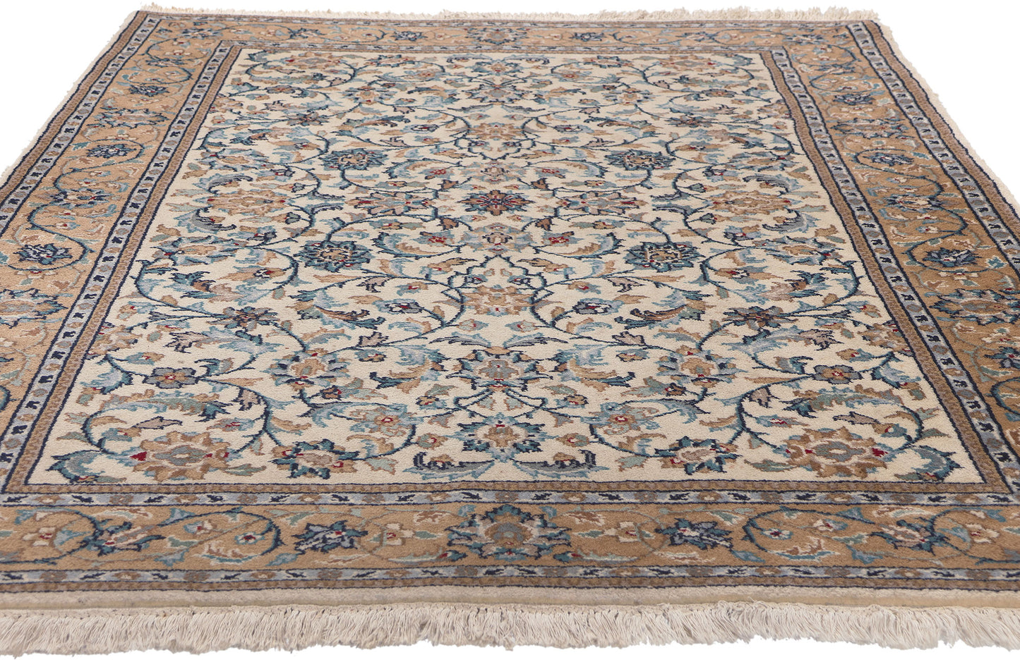4 x 6 Vintage Indian Kashan Rug 78691