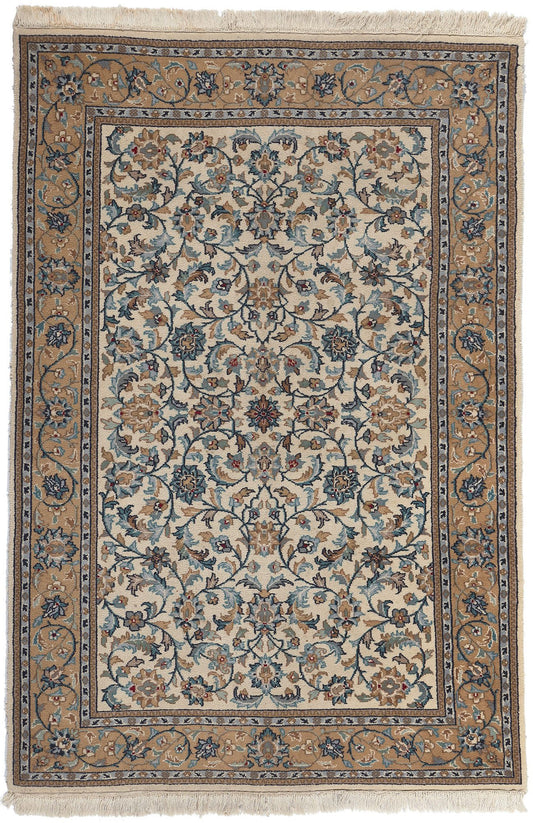4 x 6 Vintage Indian Kashan Rug 78691