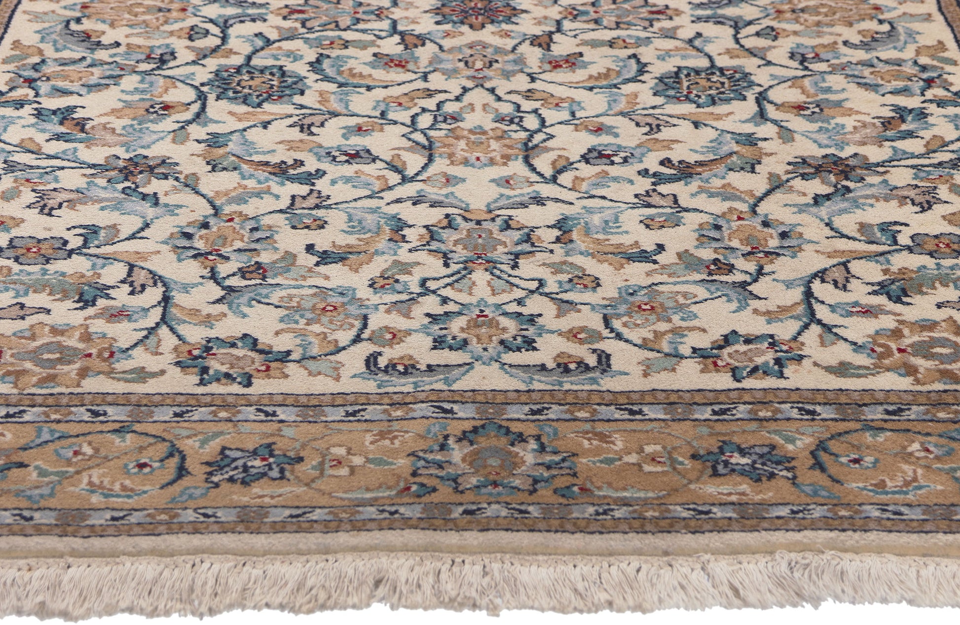 4 x 6 Vintage Indian Kashan Rug 78691