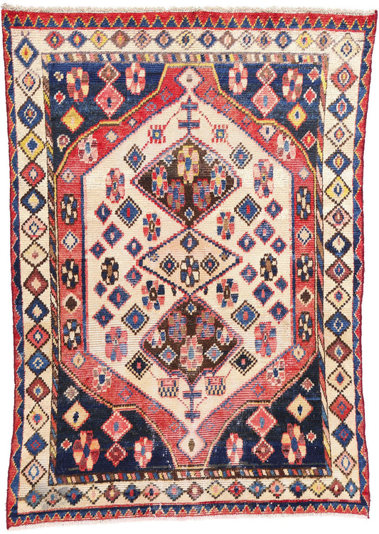 5 x 7 Vintage Ivory Persian Lori Rug 78853