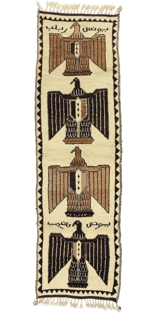 3 x 11 Vintage Kurdish Eagle Pictorial Rug 53896