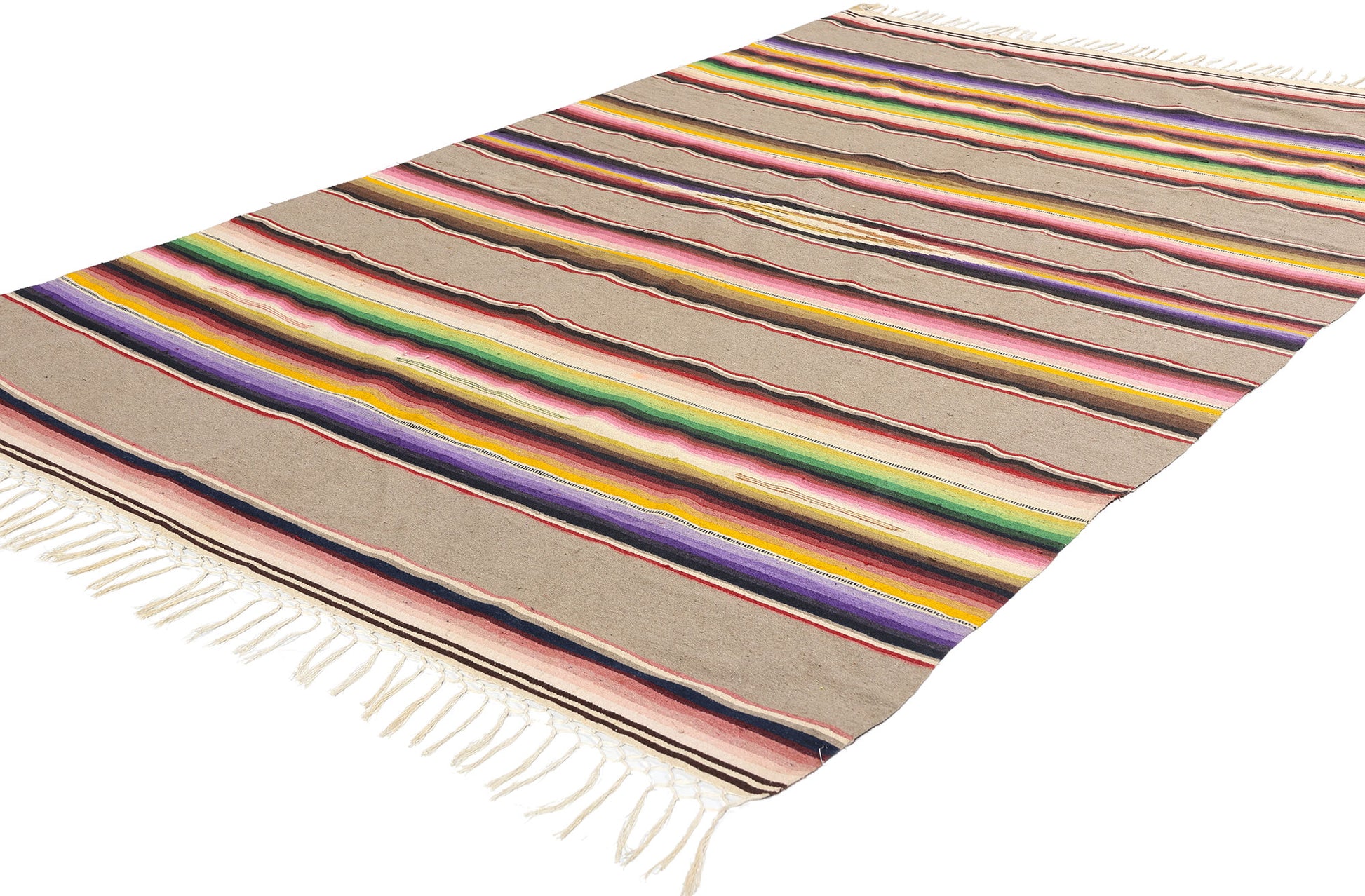 4 x 7 Vintage Mexican Saltillo Serape Blanket 78788