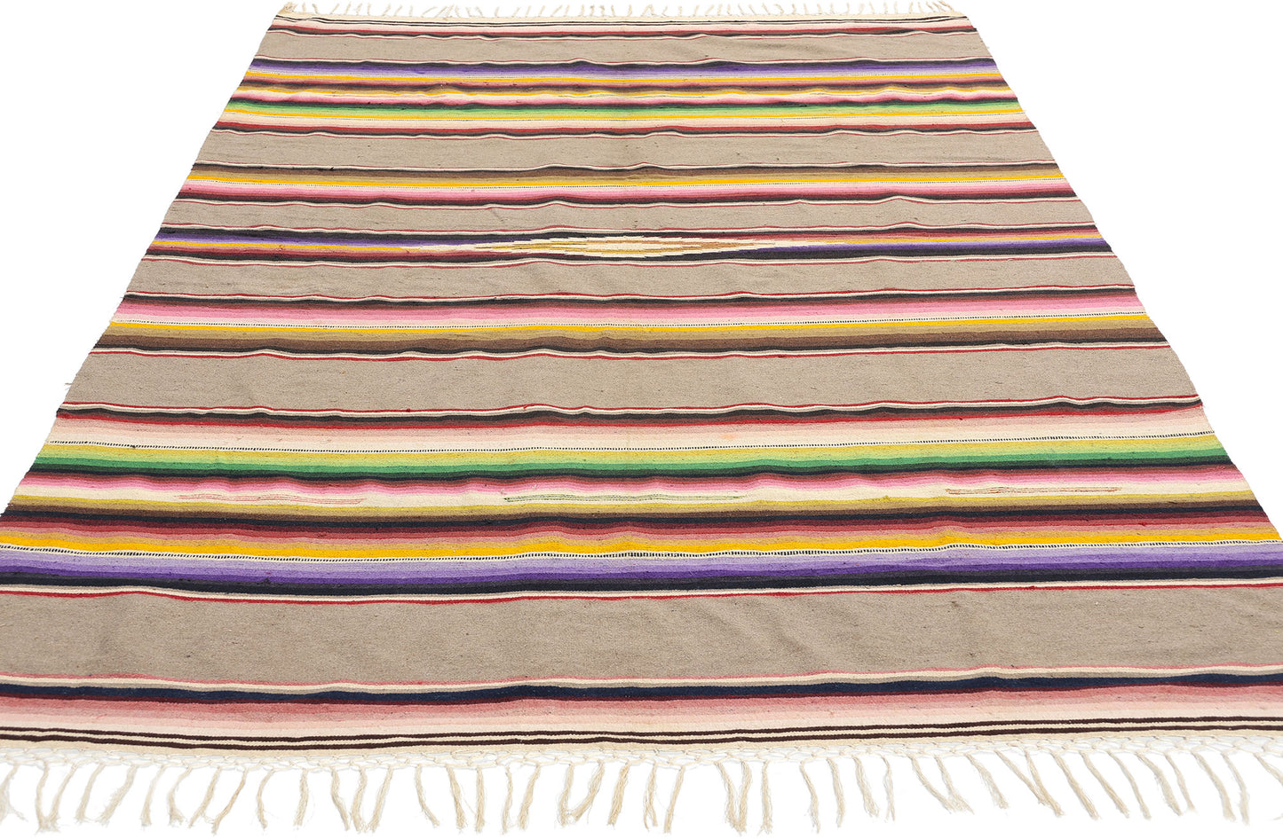 4 x 7 Vintage Mexican Saltillo Serape Blanket 78788