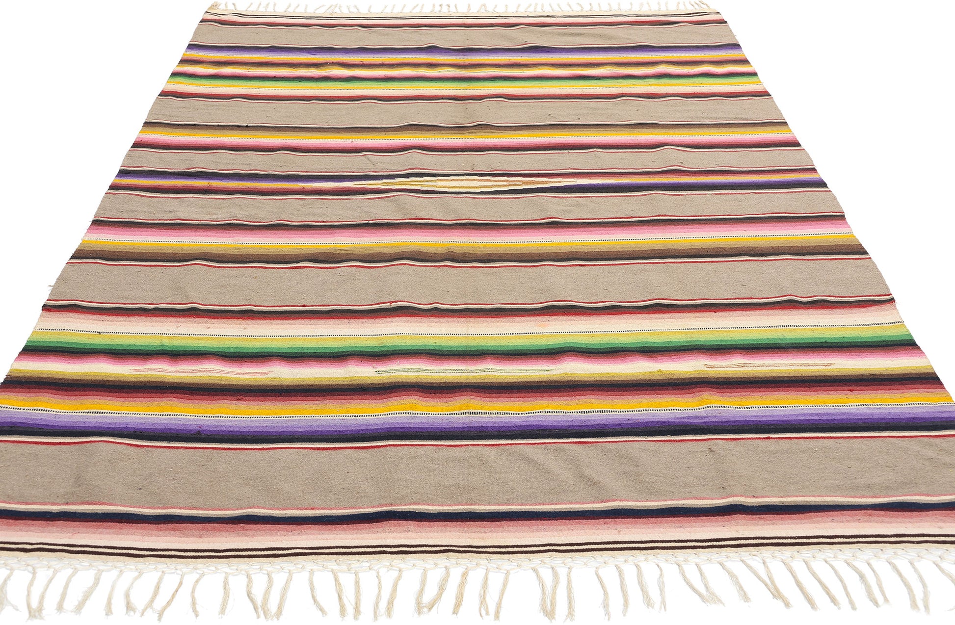 4 x 7 Vintage Mexican Saltillo Serape Blanket 78788