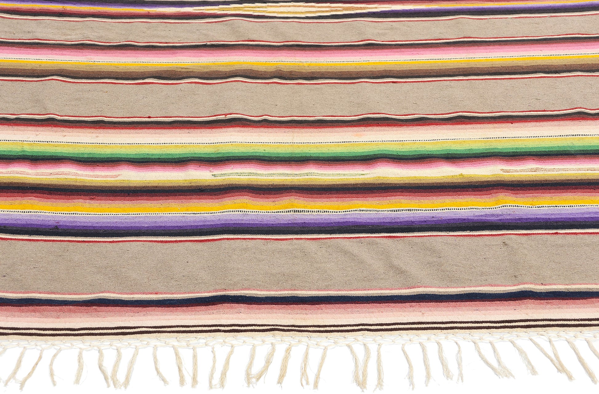 4 x 7 Vintage Mexican Saltillo Serape Blanket 78788