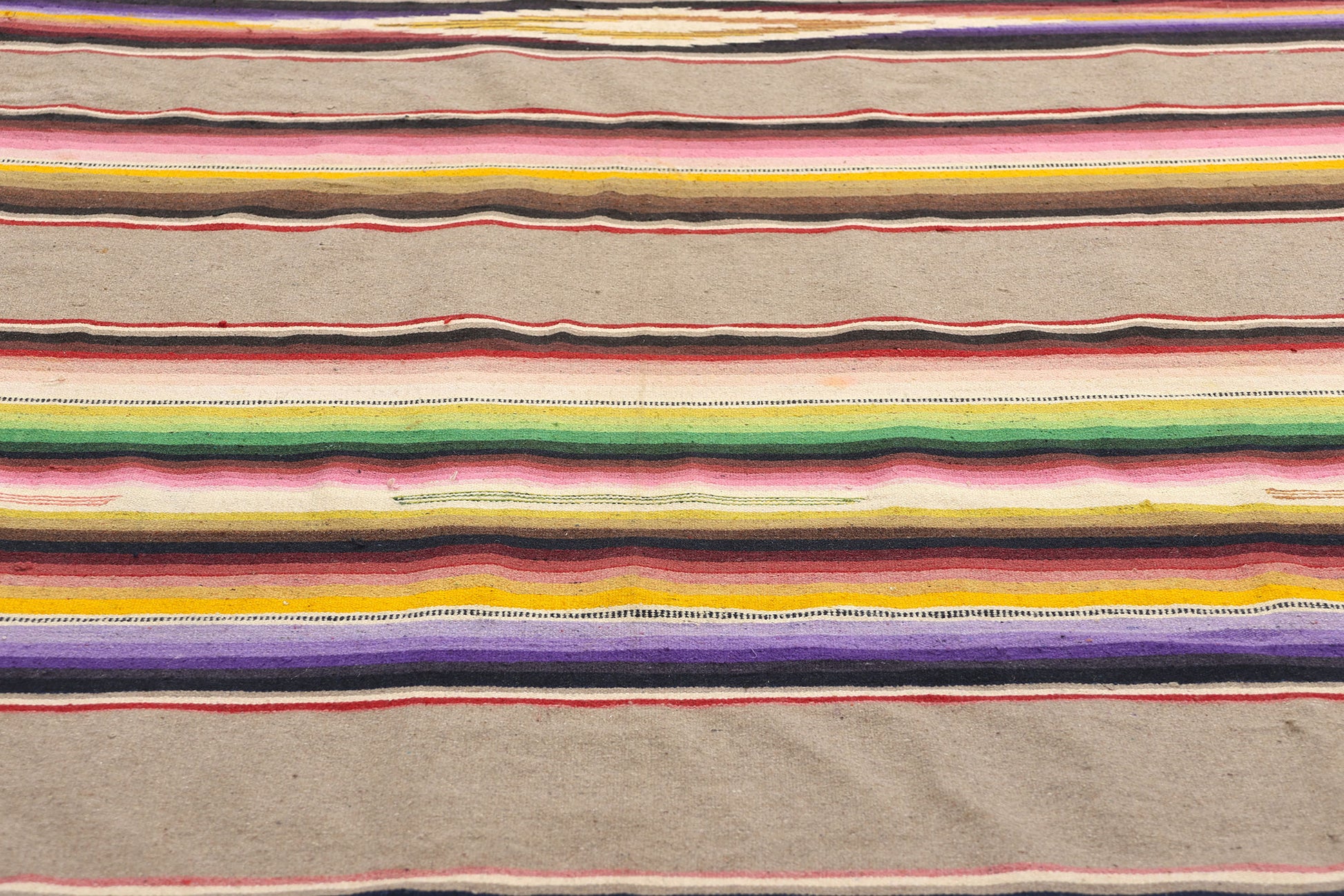 4 x 7 Vintage Mexican Saltillo Serape Blanket 78788