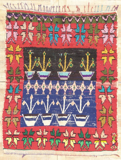 5 x 6 Vintage Moroccan Azilal Rug 20433