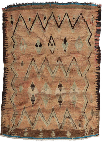5 x 7 Vintage Earth-Tone Moroccan Azilal Rug 21725