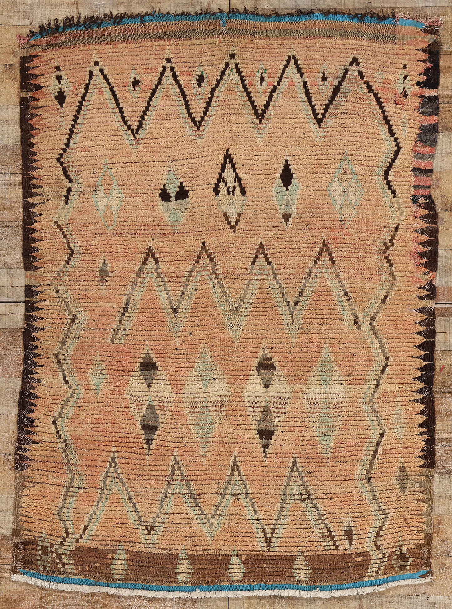 5 x 7 Vintage Earth-Tone Moroccan Azilal Rug 21725