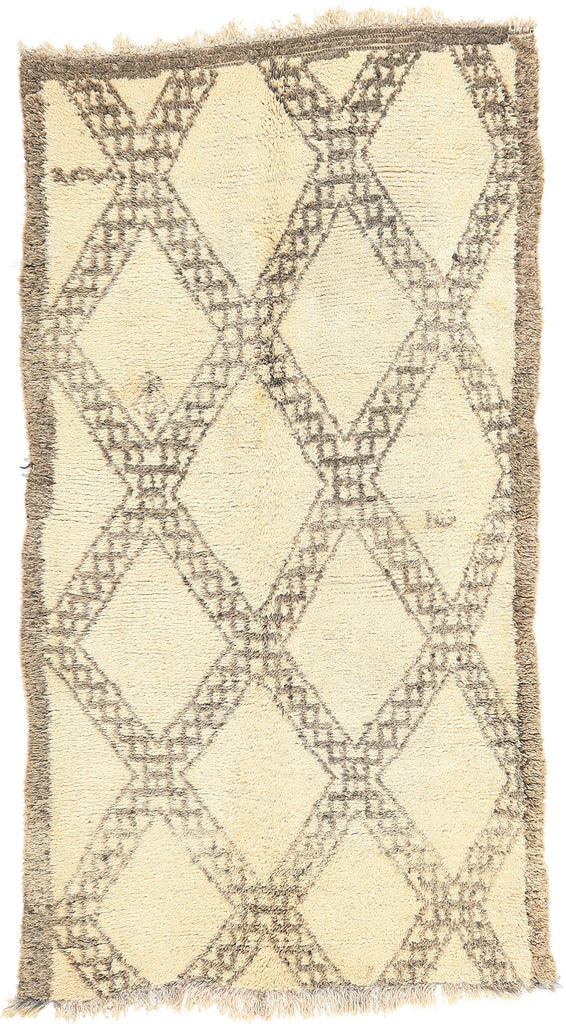 3 x 6 Vintage Moroccan Beni Ourain Rug 20224