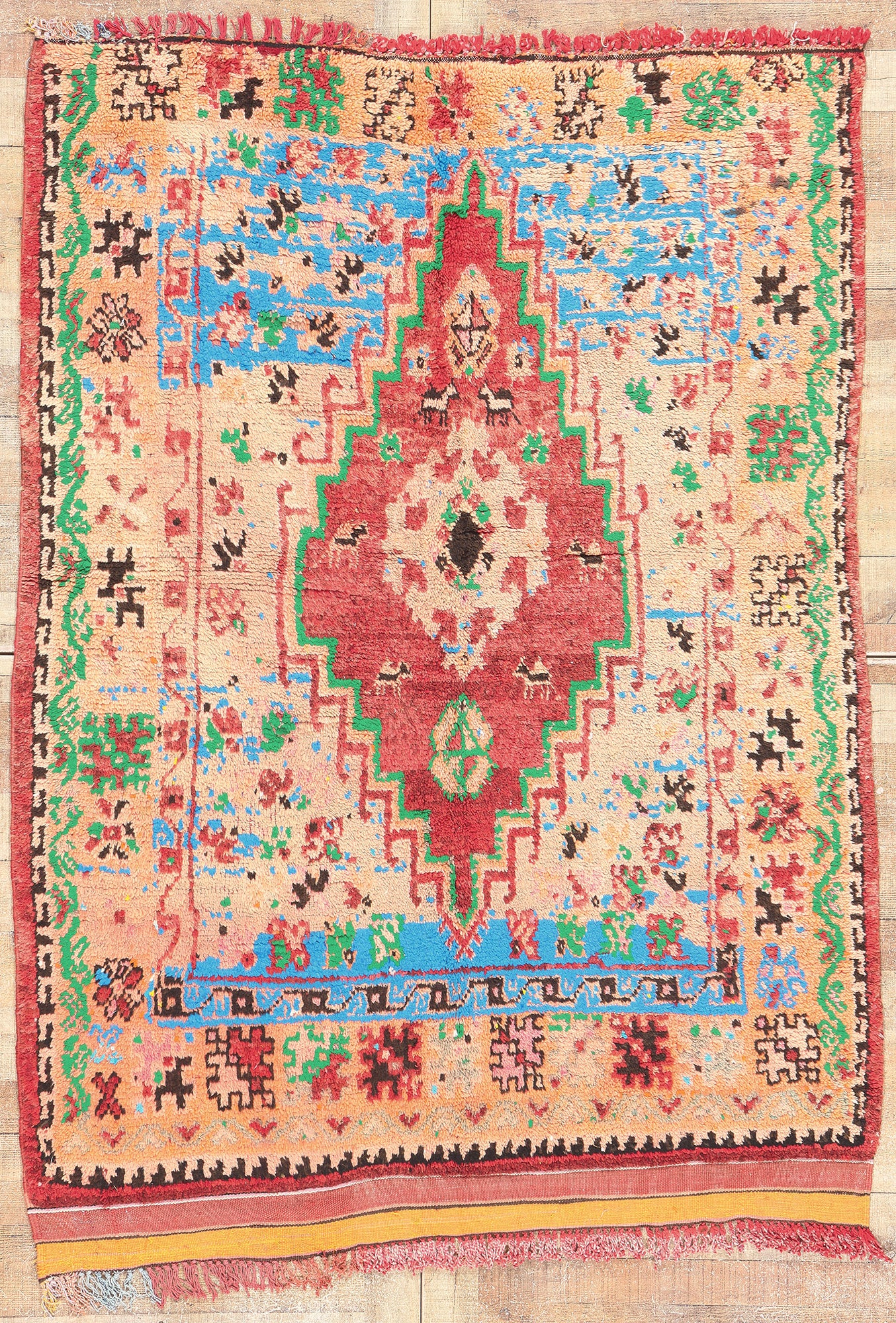 5 x 7 Vintage Orange Boujad Moroccan Rug 20891