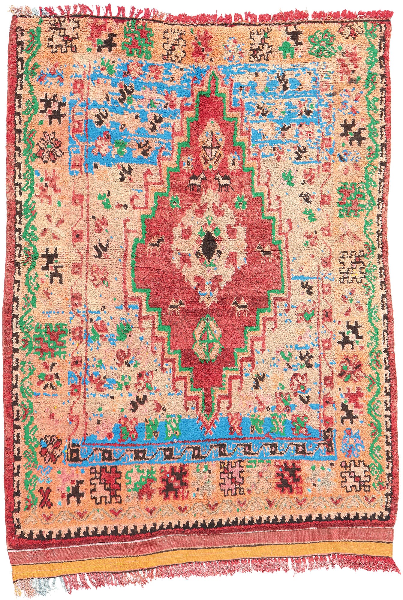 5 x 7 Vintage Orange Boujad Moroccan Rug 20891