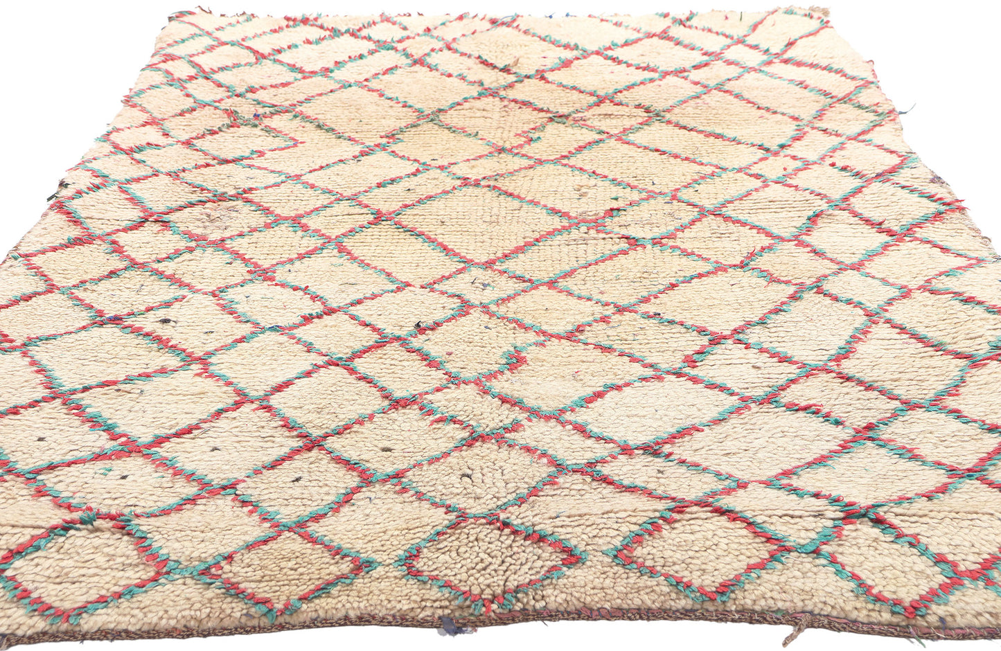 3 x 6 Vintage Boucherouite Moroccan Rag Rug 74819
