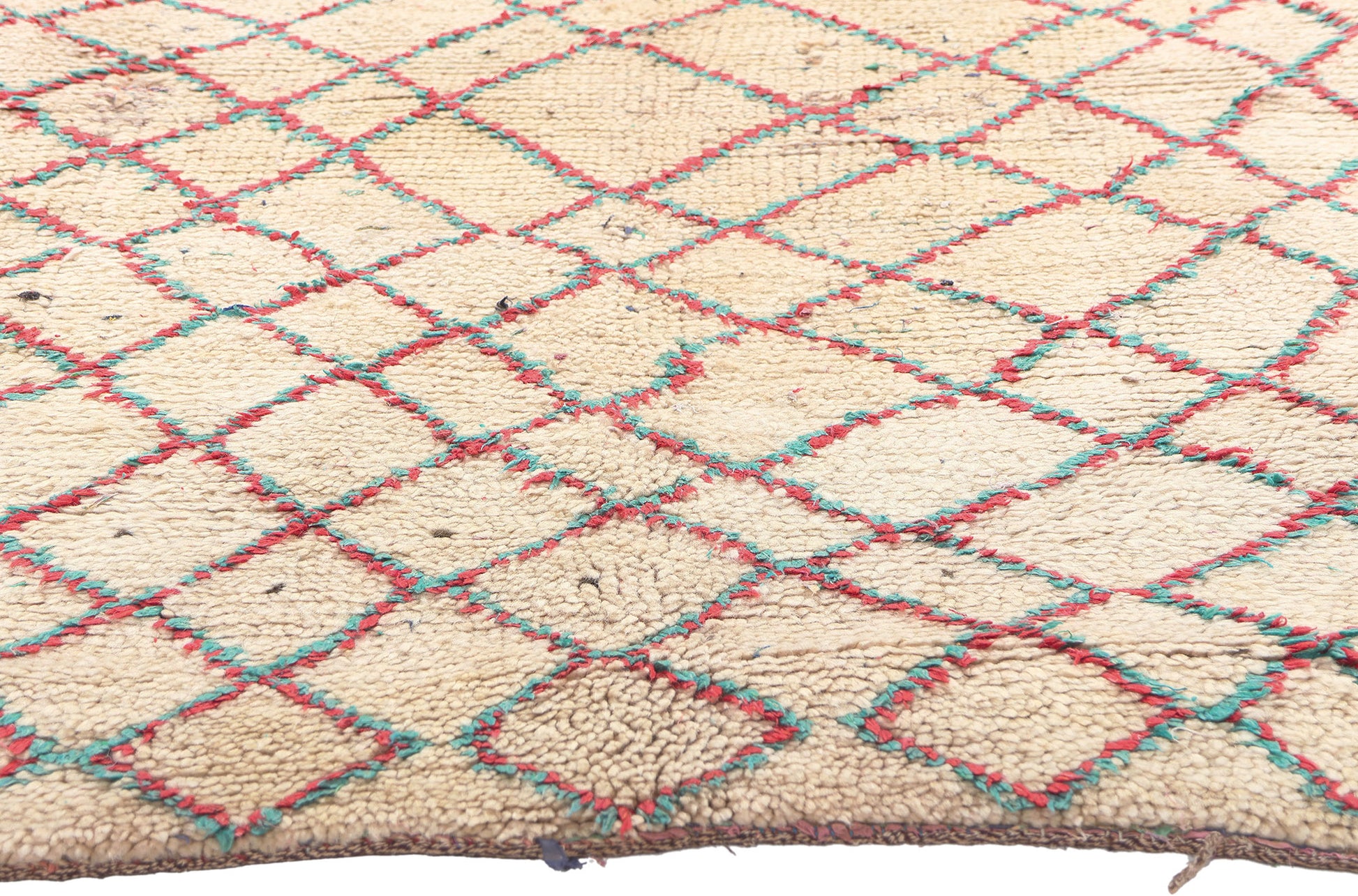 3 x 6 Vintage Boucherouite Moroccan Rag Rug 74819