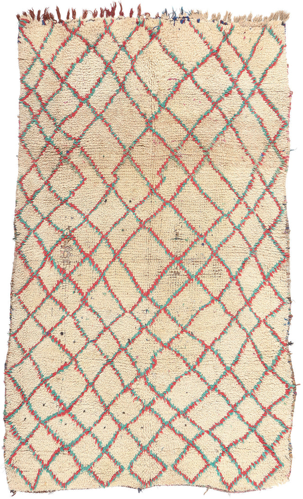 3 x 6 Vintage Boucherouite Moroccan Rag Rug 74819