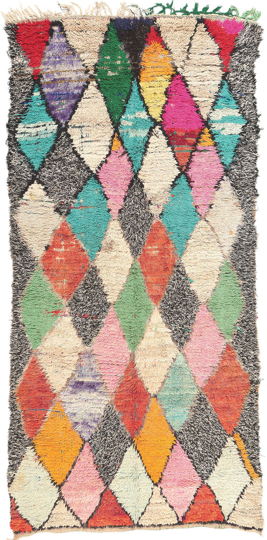 5 x 10 Vintage Boucherouite Moroccan Rag Rug 20475