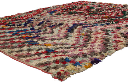 6 x 8 Vintage Checkered Boujad Moroccan Rag Rug 21793