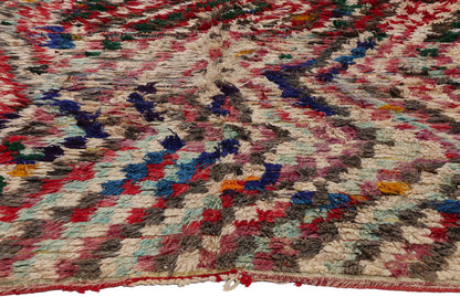 6 x 8 Vintage Checkered Boujad Moroccan Rag Rug 21793