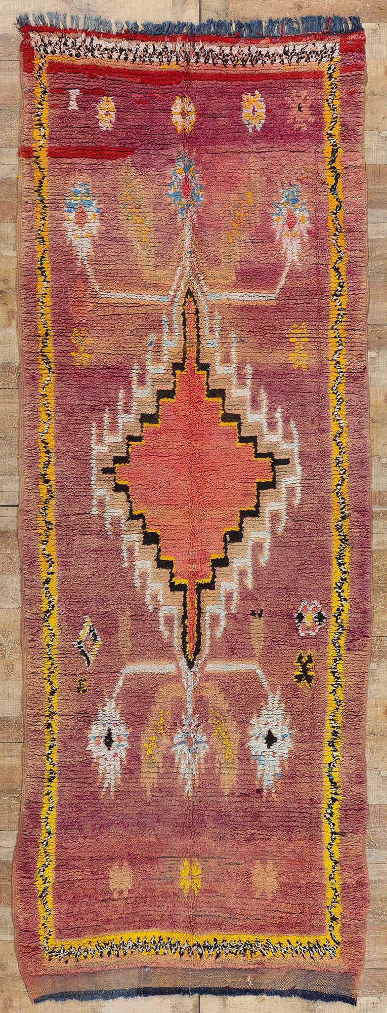 4 x 12 Vintage Purple Boujad Moroccan Rug 21819