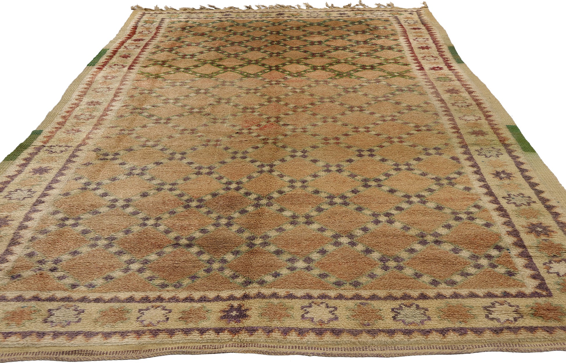 5 x 10 Vintage Brown Taznakht Moroccan Rug 21757