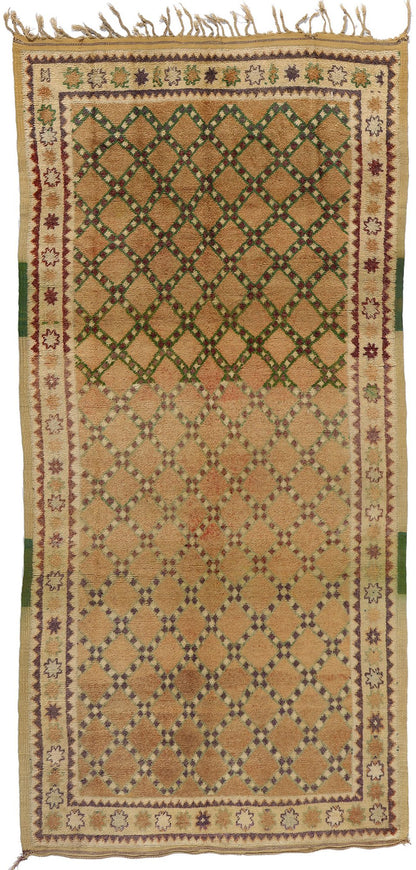 5 x 10 Vintage Brown Taznakht Moroccan Rug 21757