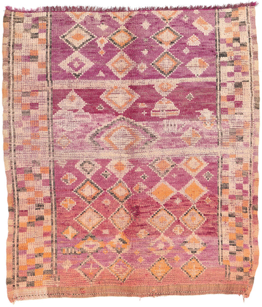 5 x 6 Vintage Boujad Moroccan Rug 20479