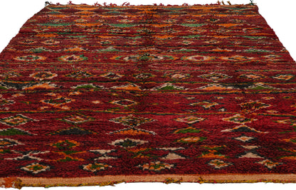 5 x 8 Vintage Red Boujad Moroccan Rug 21754
