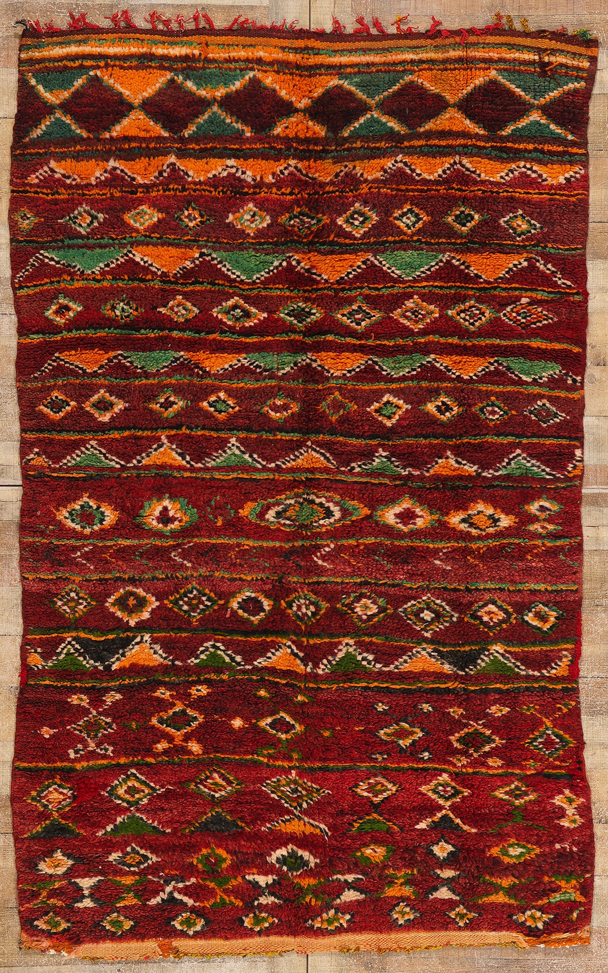 5 x 8 Vintage Red Boujad Moroccan Rug 21754