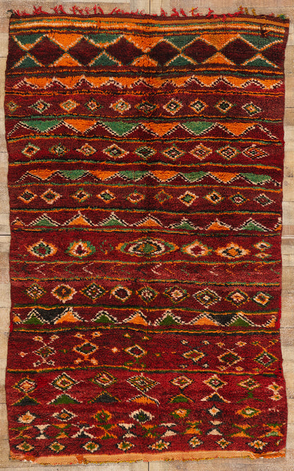 5 x 8 Vintage Red Boujad Moroccan Rug 21754
