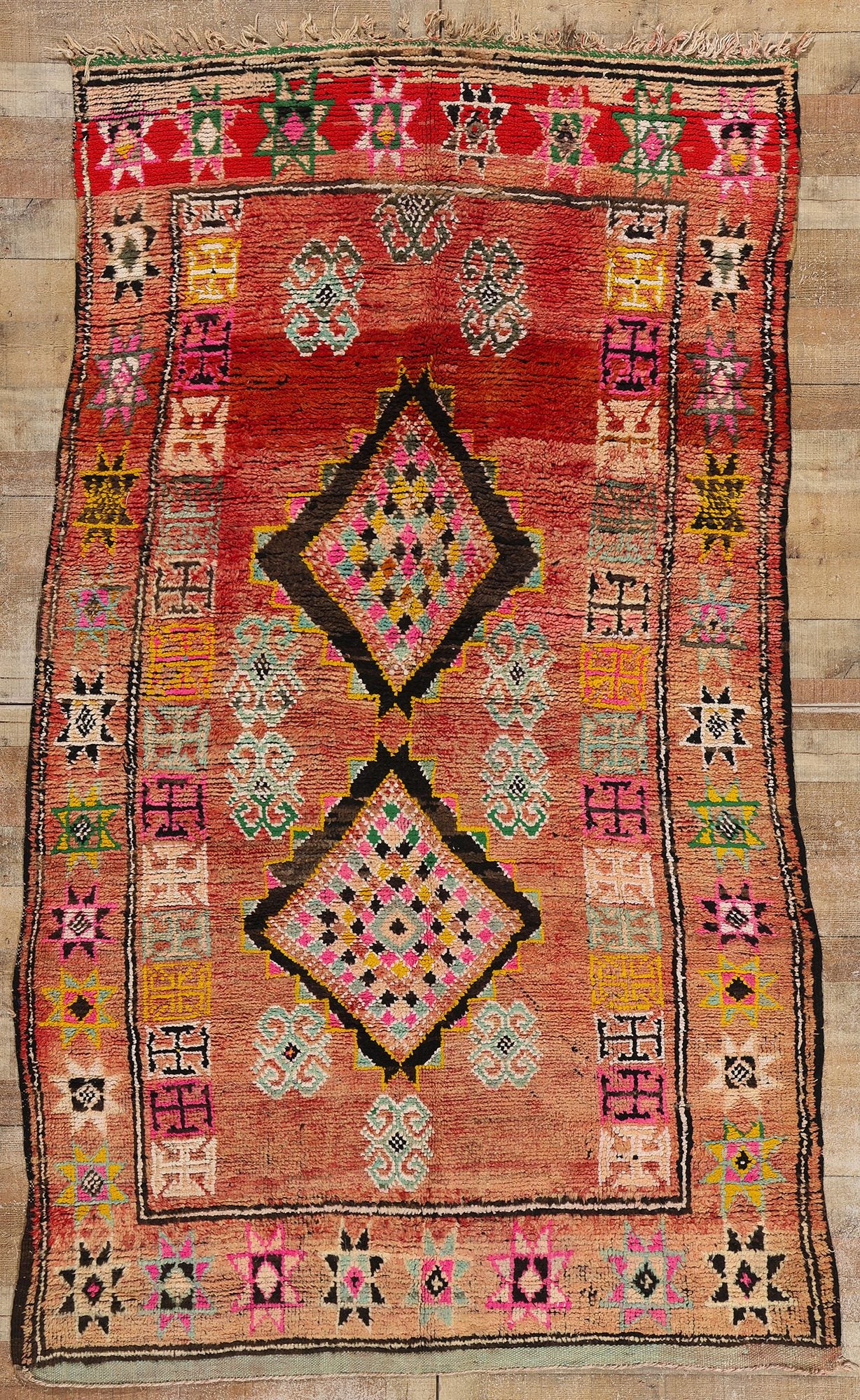 5 x 9 Vintage Red Boujad Moroccan Rug 21747