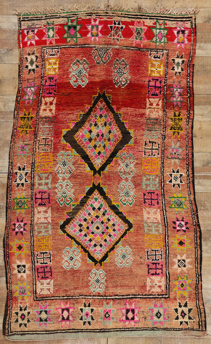 5 x 9 Vintage Red Boujad Moroccan Rug 21747