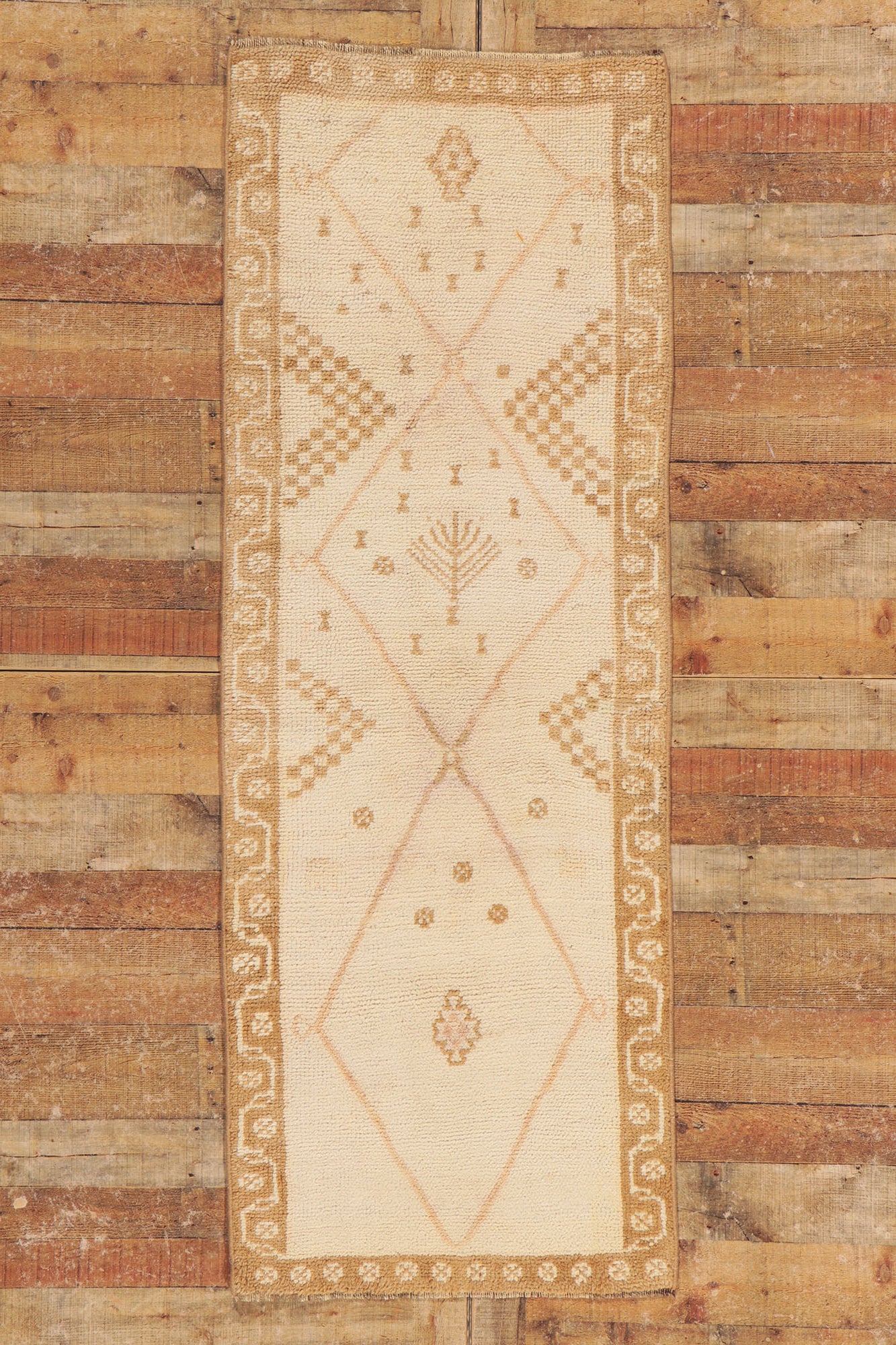 3 x 7 Vintage Turkish Oushak Rug 53700