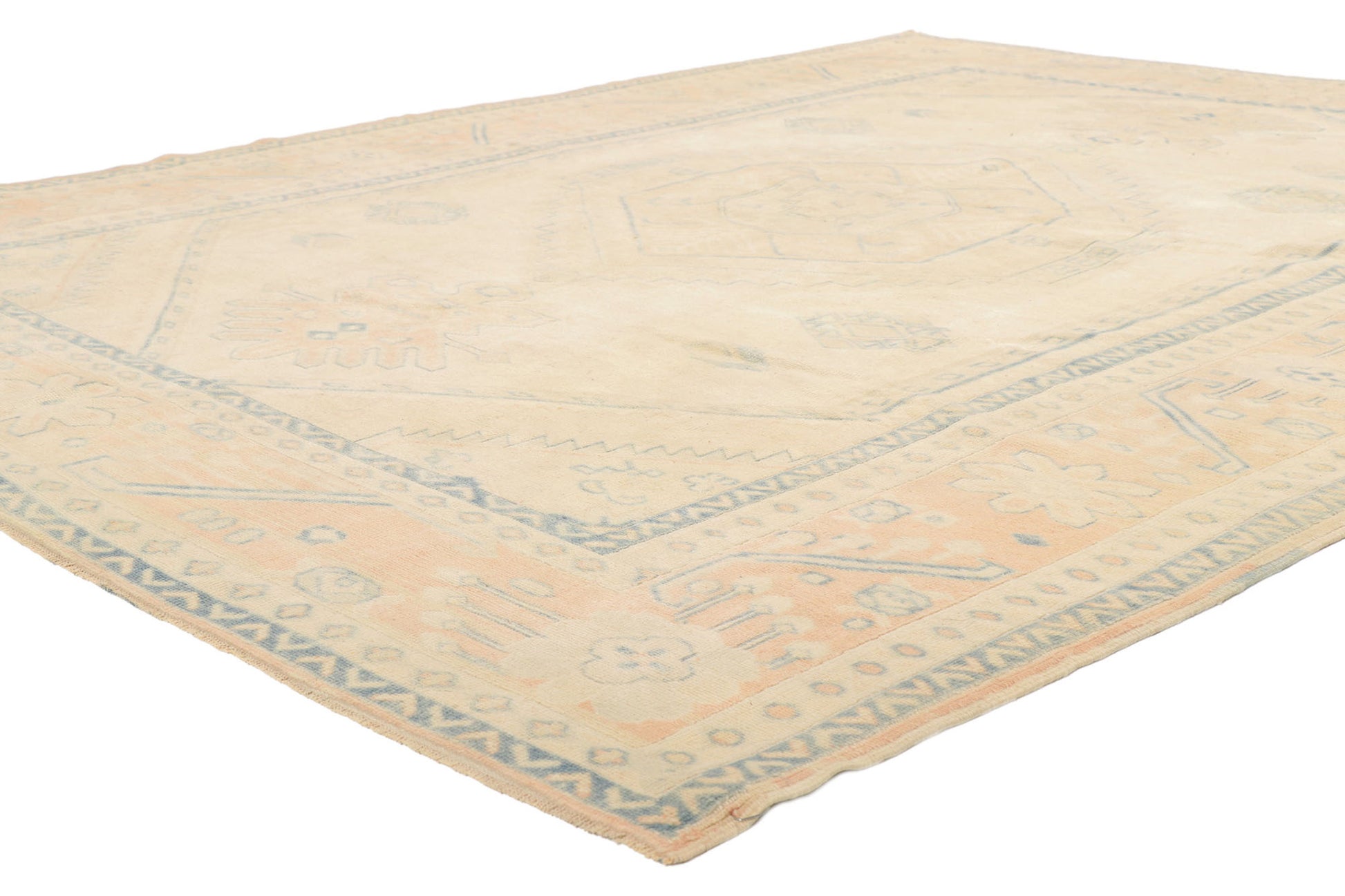 7 x 8 Vintage Turkish Oushak Rug 53706