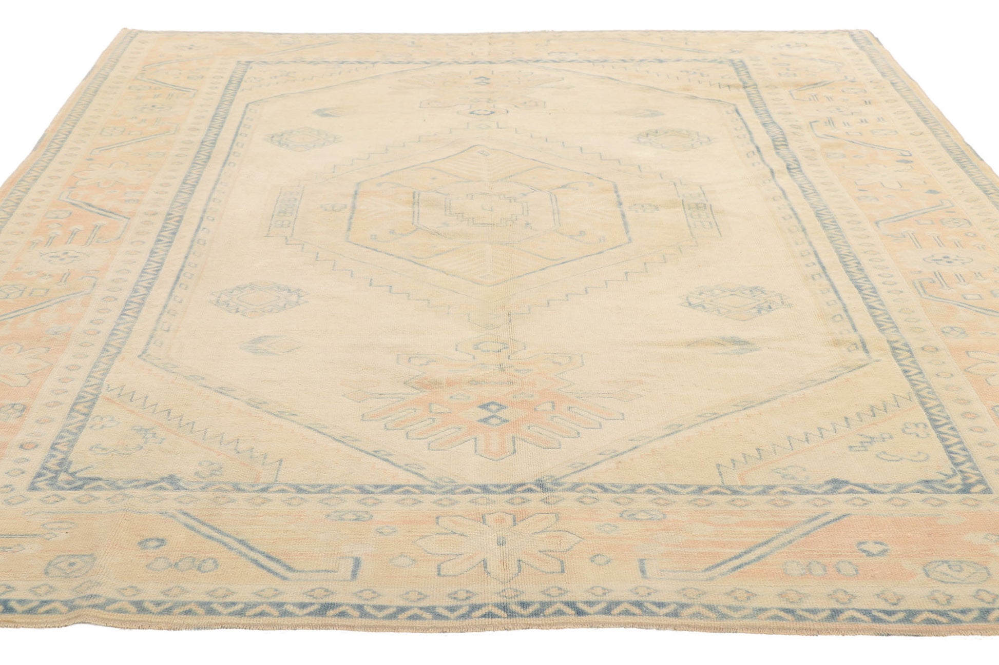 7 x 8 Vintage Turkish Oushak Rug 53706